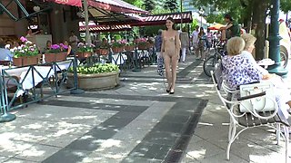 Small titted brunette Sharron with glasses masturbates