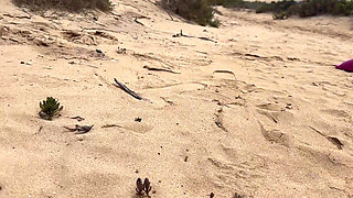 Girl Pissing in the Panties at the Beach