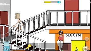 Cartoon sex at the gym enjoy  . Find key for sex  cum face ..
