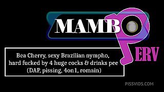 Bea Cherry, Sexy Brazilian Nympho, Hard Fucked By 4 Huge Cocks