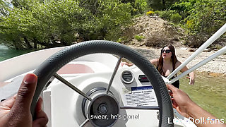 A Handsome Black Guy Destroys my Pussy on his Boat. I suck his Big Black Cock on the Lake !!!