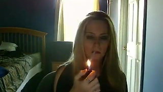 Sexy Blonde Smoking 2
