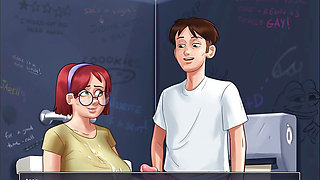 hot aunty and her nebourhood  men anon make seen in summertime saga part 2