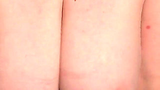 Hairy Pussy in Panties Pisses on a Dildo on a Webcam. Mature MILF with Big Tits.