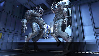 A crowd of ogres with giant cocks fuck skinny girls in all holes