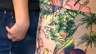 A Stranger Cum in His Pants After Fingering My Pussy in the Subway