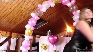 Latex slut solo anal masturbation
