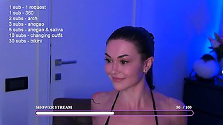 Stacked brunette goes solo toys and masturbation