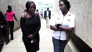 Black African babes Faida and Kali meet on street and