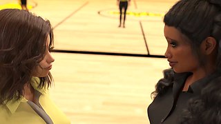 Anime sexy, blonde cosplay, 3some