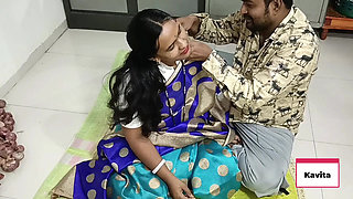 Desi Indian Marathi Kavita Fuck Real  Homemade Fuck With Desi Tatya In Saree , ass licking , pussy licking , hot kissing sex