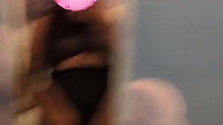 Chubby Goth Girl Strips And Fingers Herself In Bar Bathroom