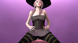 A Korean Witch's Lapdance (halloween Riding POV)