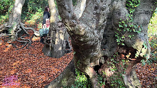 Peeking on Teacher Having a Pee in the Woods