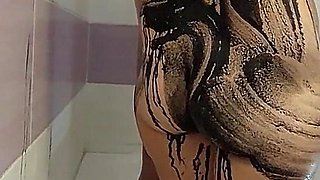 Amateur Couple Takes Bath, Wife Hairy Pussy, Big Ass, Big Tits.