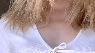 blonde teen pregnant girl has her pussy masturbated