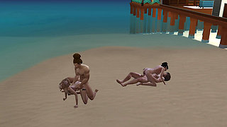 Cheating our wives with step sisters in beach house!