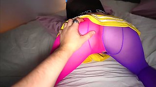 tricky big-cocked stranger doesn't mind to have a rough fuck with an unknown big-boobed slutty white lady, he fucks her roughly