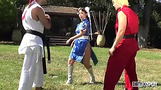 Chun-Li Threesome With Ryu And Ken: Big Tits, Blowjob  Babe Porn