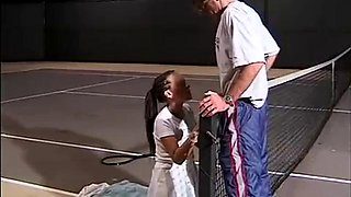 Cutie Justine Reage Gives it up on the Tennis Courts