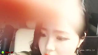 Korean cute teen camgirl teasing in pantyhose