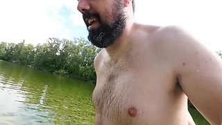 Amateur Hungarian MILF with big natural tits gets wild outdoor sex in doggy style and deep throat