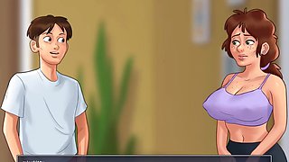 Anime, loud moaning orgasm, mom