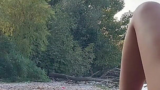 Nude Beach Tease: Helping a Voyeur Cum Hard