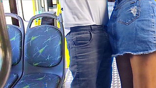 Young student groped and rubbed on public bus - Real orgasm caught on camera!