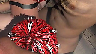 Cheerleader Takes Dildo in a Livestream