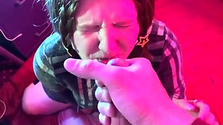 Horny Teen Blowjob For Stepdad's Best Friend - Sneaky Cumshot Facial