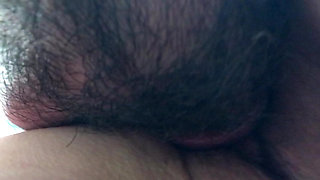 Please dont cum in me. Fucking puffy hairy pussy. Cum on the ass. Close-up