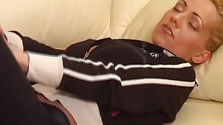 Big boobed German blonde sluts having lez fun