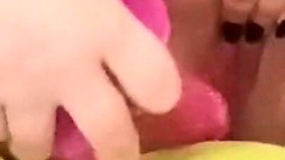 Horny MILF Fucks Pussy with Big Dildo Orgasms in Sexy Pantyhose