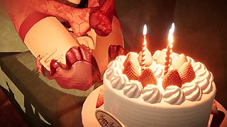 Birthday of the prettiest woman [3d manga, 4k, 60fps, uncensored]