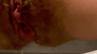Redhead Hairy Pussy Pee a Lot Updress in the Toilet and Farts 4K 60fps