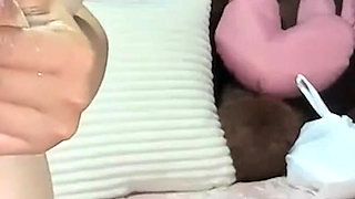 Sexy Lactating Leni Sprays Milk in Hot Red Lingerie