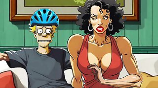 Sexy Housewife Fucks with a Stranger While Her Husband Is at Work / Toon / Cartoon / Animation