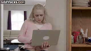 Bigtitted ginger GILF get doggyfucked