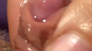 Huge clitoris rubbing and jerking orgasm in extreme close up masturbation