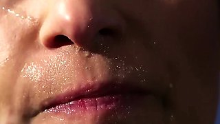 Kinky doll gets sperm shot on her face gulping all the jizz