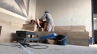 THE CONSTRUCTION MASON DIDN'T EVEN TAKE OFF HIS UNIFORM TO FUCK HIS BOSSES