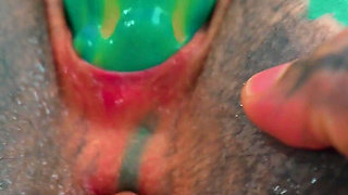 Heavily Tattooed Horny Girl Solo I Fuck Myself with a Big Toy