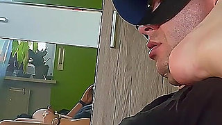 POV Footjob Sexy Foot Smelling Cum on Feet