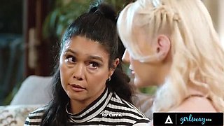 Lesbian Step Mom & Daughter Tongue Action - Kenna James & Dana Vespoli Eat Pussy Hard