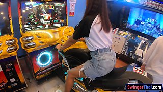 Young Thai cougar girlfriend jerks penis