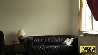 Fingered dominated milf deep throats cock