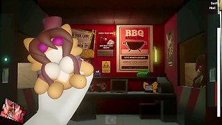 Toy Chica's wild encounter in this FNAF porn parody