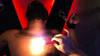 Femdom fetish mistresses fuck bdsm loser with strapon