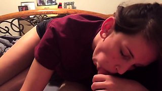Perfect Amateur POV Teen Blowjob and Swallow